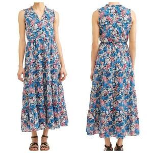 Elizabeth & James Meg Tiered Maxi Dress Womens Sz XL Floral Ruffle Sleeveless